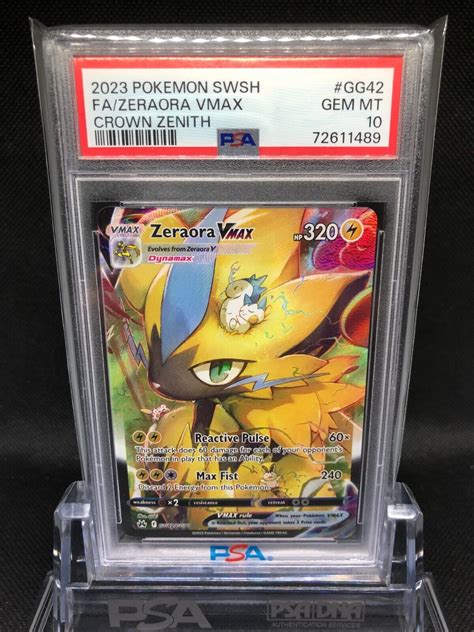 Psa Gem Mint Pokemon Crown Zenith Zeraora Vmax Full Art Gg