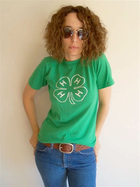 Vintage Green 4h T Shirt Etsy Vintage Green Shirts T Shirts For Women