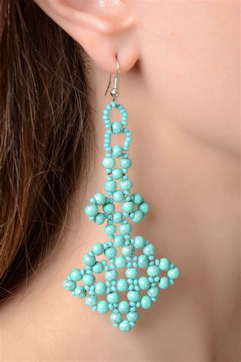 Boucle D Oreille Perle De Rocaille Boucles D Oreilles Pendantes Bijou