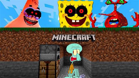 Minecraft Speedrunner Squidward VS 3 Hunters SpongeBob Animation