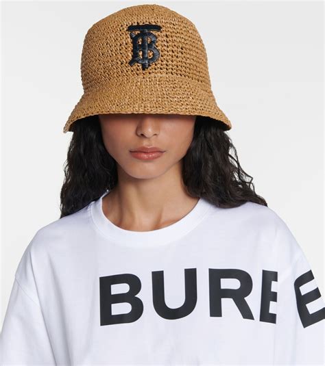 Burberry Tb Raffia Effect Bucket Hat Burberry