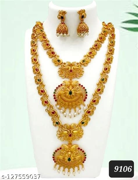 Golden Traditional Wedding Wear Gold Plated Brass Necklace Set At Rs 275set In Mumbai