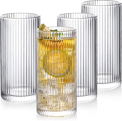 POLIDREAM Premium Trinkgläser Set 4er 360ml Cocktailgläser Set