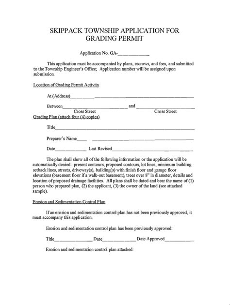 Fillable Online Grading Permit Application Pdf Fax Email Print PdfFiller