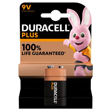 9V Batteries Duracell Plus Alkaline Batteries