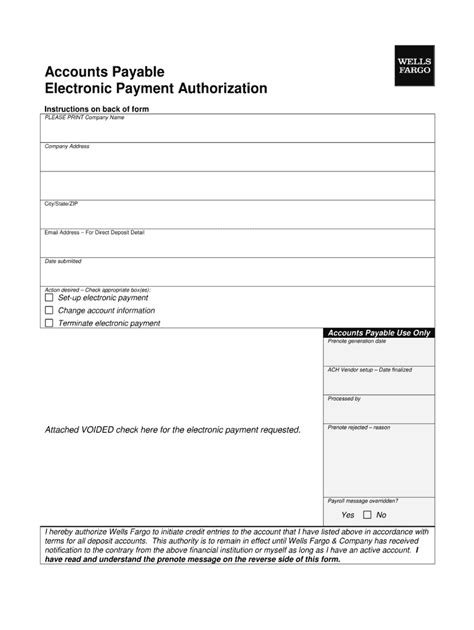 Ach Payment Instructions Template