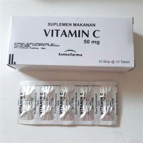 { Isi 5 Strip 50 Tablet Vitamin C 50mg Kimia Farma Original Asli } Vitamin C 50 Mg Vit C