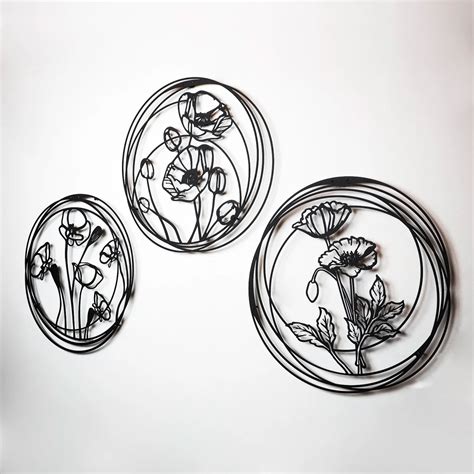 Round Flowers Metal Wall Art Metalwallart Eu