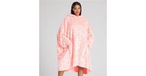 Loungeable Pink Star Fluffy Blanket Hoodie New Look