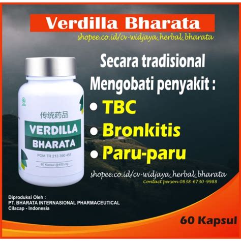 Jual VERDILLA BHARATA Obat Paru Paru TBC Bronkitis Dan Batuk Berdarah