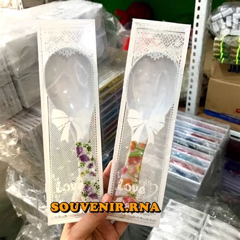 Jual Souvenir 50 Pcs Centong Nasi Bahan Melamin Kemasan Mika Motif