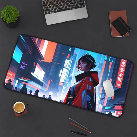 Anime Japanese Tokyo Streets Desk Mat Colorful Gaming Mouse Etsy