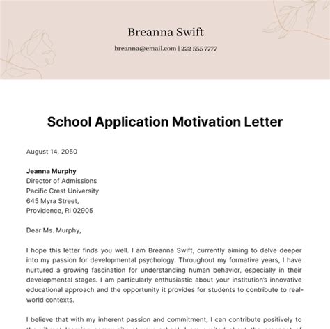 Free Motivation Letter Templates And Examples Edit Online And Download