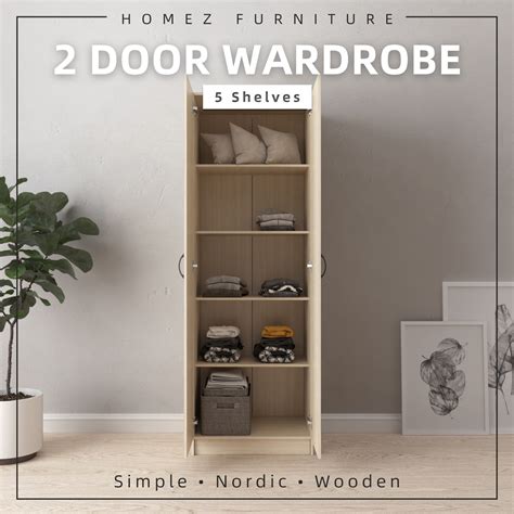 Homez Door Wooden Wardrobe Cabinet Storage Multi Purpose