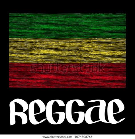 Word Reggae Rastafarian Flag On Black Stock Vector Royalty Free