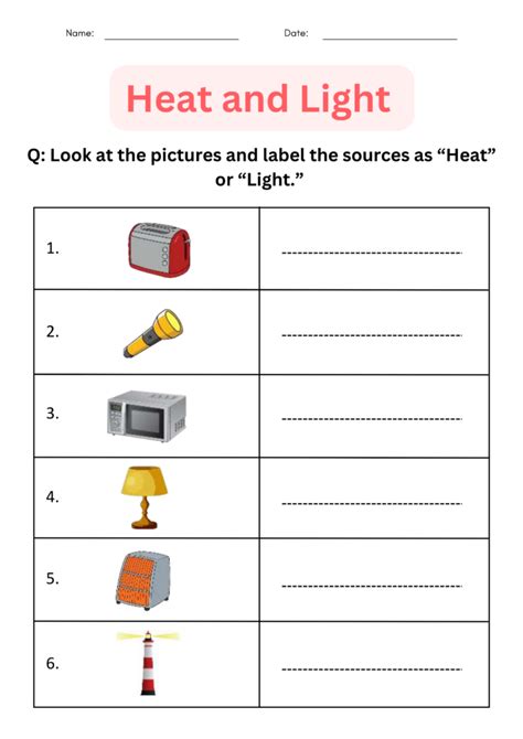 Forms Of Energy Set With Heat And Light Activities For 1st 2nd 3rd