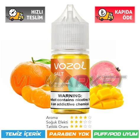 Vozol Likit Salt Tangerine Mango Guava 30ml En Yüksek Aroma