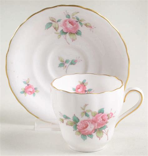 Billingsley Rose Spray Footed Demitasse Cup Saucer Set By Spode