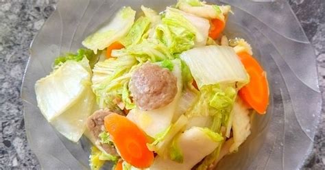 Resep Tumis Sawi Putih Wortel Bakso Oleh Nyonya Farhan Cookpad