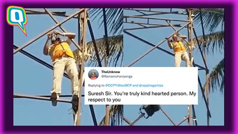 Bengaluru Cop Climbs Tower To Rescue A Bird Earns Praises