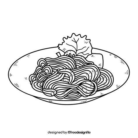 Pasta Spaghetti Black And White Clipart Free Download