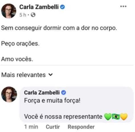 Carla Zambelli Se Explica Ap S Mensagem Em Apoio A Si Mesma No Facebook