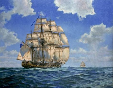 18th Century Royal Navy Frigate Sailing Ships Ship Paintings Tall