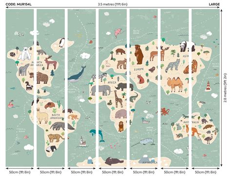 CHILDREN'S WORLD MAP - Multi – Origin Murals