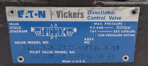 NEW EATON VICKERS DG5V 8 S 2C T M FTWL B 10 VALVE W DG4V 3S 6C M FTWL