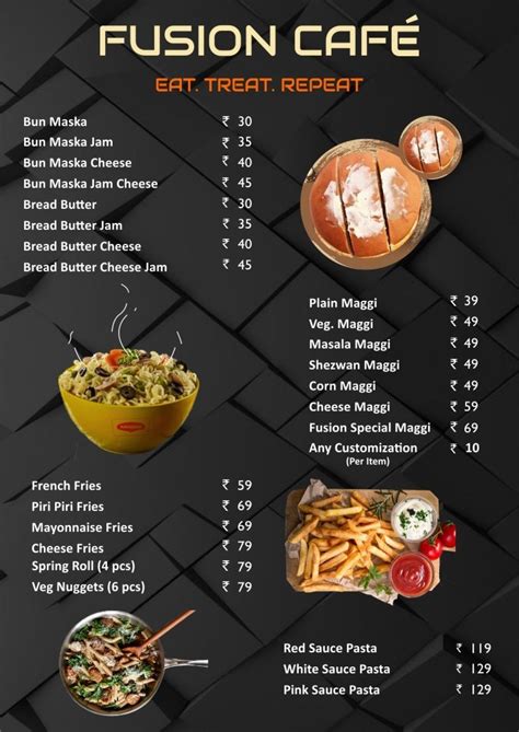 Fusion Food Truck Menu