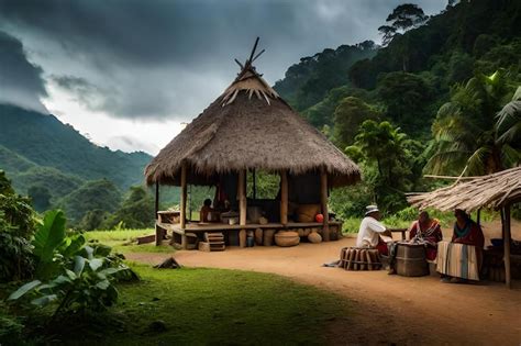 Premium Ai Image A Hut In The Jungle