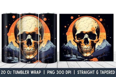 Halloween Skull Tumbler Wrap Tumbler Graphic By TheDigitalStore247