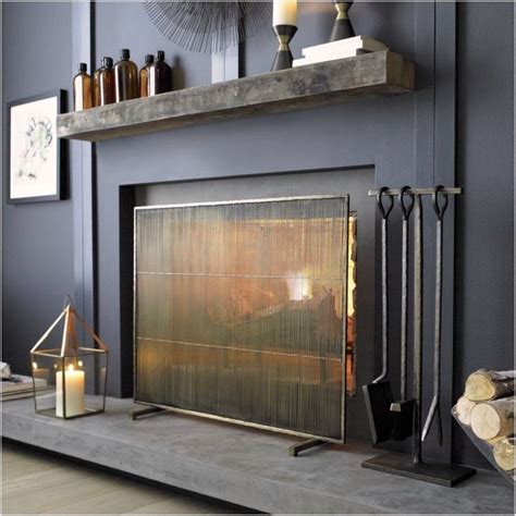 Mid Century Fireplace Screen Design Ideas