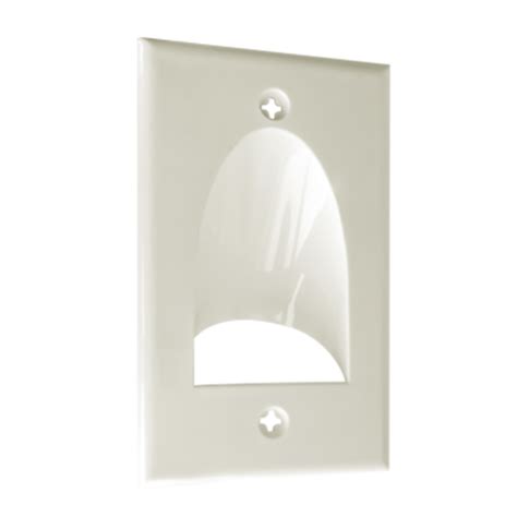 1 Gang Recessed Low Voltage Cable Wall Plate White Wall Plate And Bull Nose Wall Plate