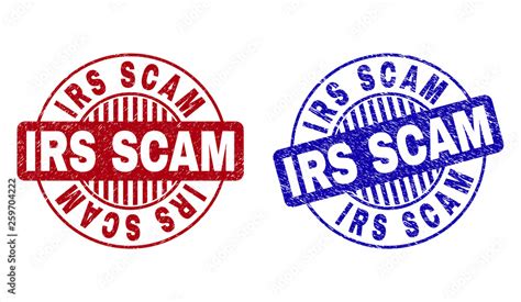 Grunge IRS SCAM Round Stamp Seals Isolated On A White Background Round