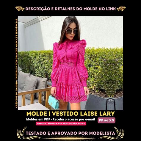 Molde Pdf Vestido Laise Lary Dispon Vel Para Compra