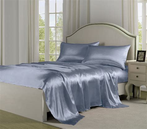 Microfiber Satin Sheet Set Silky Sheets Satin Bedding Bed Sheet Sets