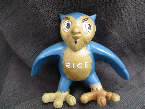 Vintage 1960s Rice University Owl Mascot Schleichs Biegefiguren Rubber