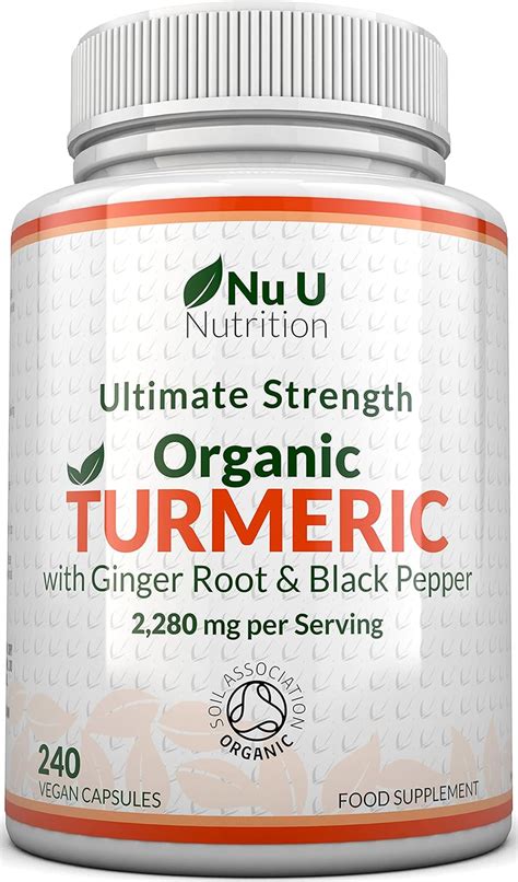 Organic Turmeric Ginger Black Pepper 2280mg Per Serving 240