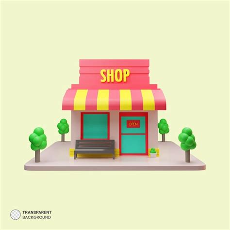 Icono de la tienda en línea ilustración de procesamiento 3d aislado