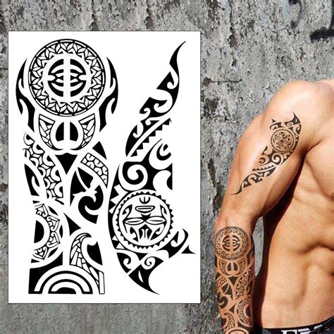 Maori Ta Moko Temporary Tattoo Set Polynesian Tribal Samoan Black