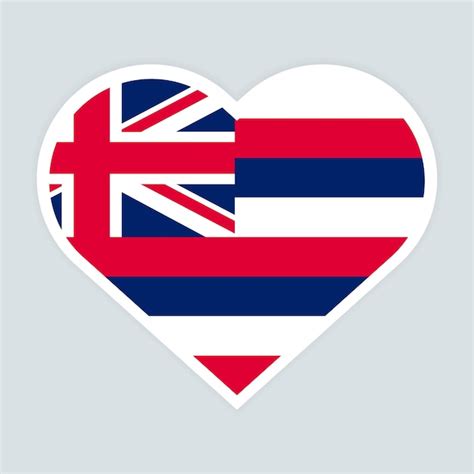 Premium Vector Hawaii State Flag In Heart Shape