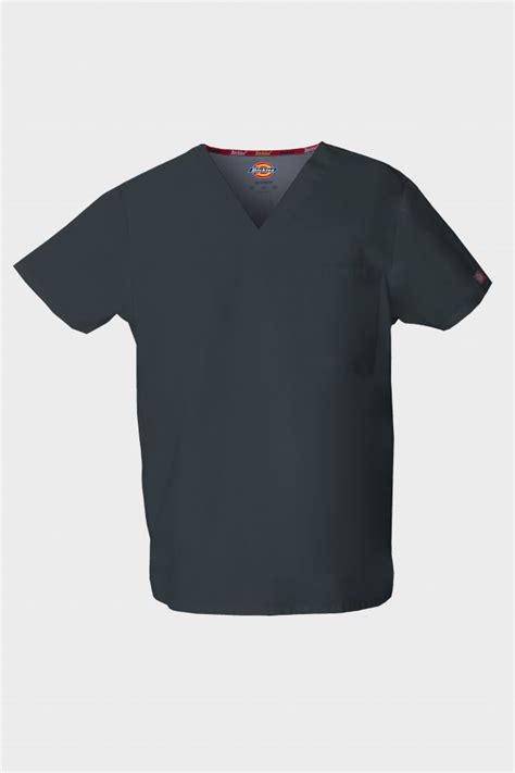 Dickies Eds Signature Unisex V Neck Scrub Top Pewter Sj