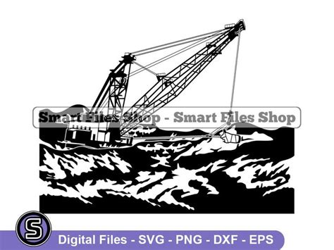 Dragline Excavator 2 Svg Heavy Equipment Svg Dragline Excavator Dxf