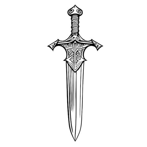 Premium Vector Vintage Sword Hand Drawn Sketch Vector Illustration