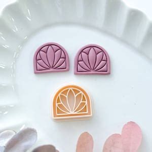 Boho Lotus Arch Polymer Clay Cutters Art Deco Embossing Clay Cutters