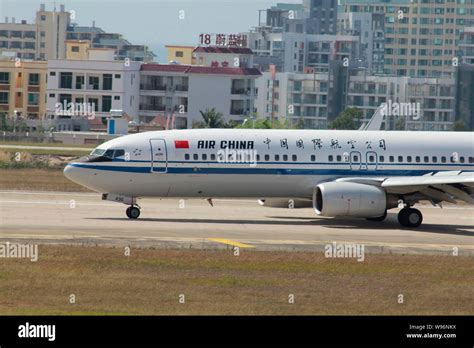 File A Jet Plane Of Air China Prepares For A Take Off At The Sanya