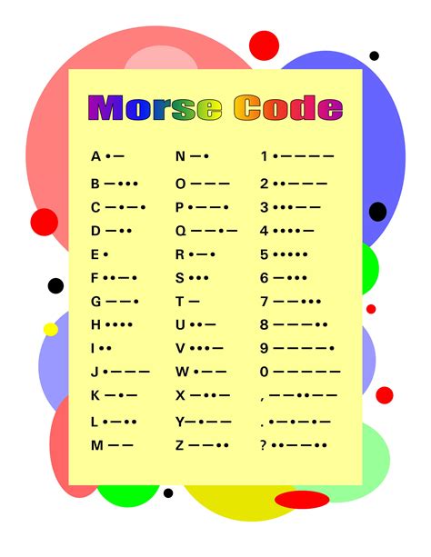 Morse Code Alphabet Chart For Kids - Ponasa