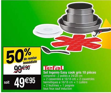 Promo Set Ingenio Easy Cook Gris 10 Pièces Tefal chez Cora iCatalogue fr