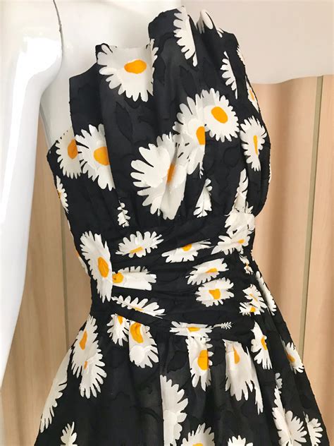 Vintage Scaasi Daisy Print Strapless Cocktail Dress At 1stdibs Daisy